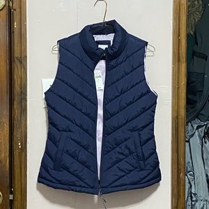 NWT gap puffer vest navy blue size S